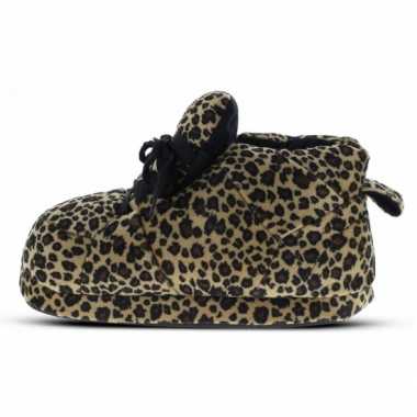 Sneaker pantoffels dames luipaard bruin